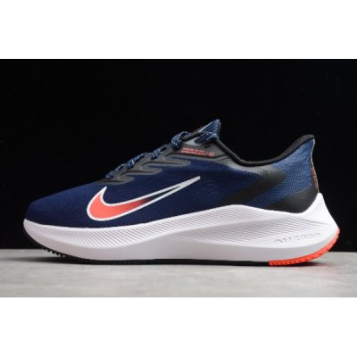 Nike Erkek Zoom Winflo 7 Midnight Lacivert / Açık Kırmızı Koşu Ayakkabısı Türkiye - 12VZ52DS